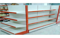 Stainless Steel White and Red Departmental Double Racks