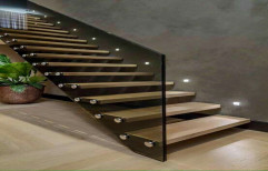 Standard Straight Run Stainless Steel Staircase For Duplex, For Home, Material Grade: ms And ss