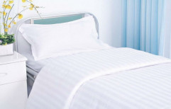 White Cotton Bed Sheets 200 TC Stripes, For Hotel, Size: 60x90