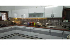 Wooden L Shape Acrylic Modular Kitchen Designing Service, Warranty: 1-5 Years