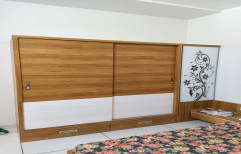 2 Doors Plywood Sliding Wooden Wardrobe For Bedroom