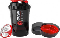 Black Printed Spider Shaker Bottle 500ml Sports, For Gym, Capacity: 500 Ml