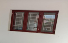 Brown Color Coated Metal Window, For Home