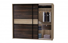 Brown Wooden Sliding Wardrobe, 2 doors