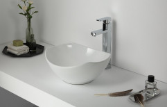 Elvera Ceramic White Wash Basin, For Bathroom, Model Name/Number: 1001A