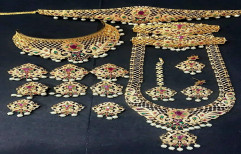 Golden Brass Bridal Jewelry Set, Size: Free