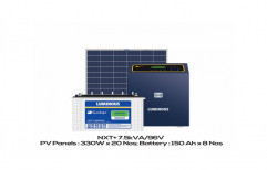 Off Grid 150 Ah Luminous 7.5 KVA Solar Power System, For Home