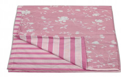 Pink Cotton Printed Single Bed Sheet