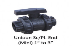 Plastic Union End Ball Valve, Size: 1" To 3"
