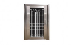 Silver Hinged Stainless Steel Security Gate, for Residential