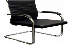 Synthetic Leather Non Rotatable VISITOR CHAIR, For Office