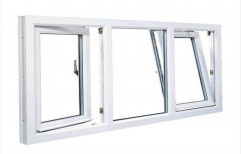 Aluminium White UPVC Tilt Turn Glass Windows, 2 Feet, 3mm