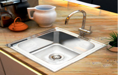 Glossy Stainless Steel Rosevit Single Bowl Kitchen Sink, Size: 12 X 12