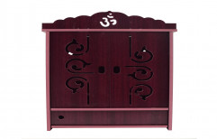 mdf wood Hand Carved maroon door temple, For Home