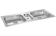 Rectangular Plain Neelkanth Triple Bowl Sink, Size: 48"x20"x8"