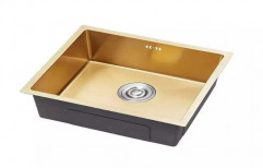 Series 304 Ready To Mount Handmade Golden Matt Stainless Steel Single Bowl Sink, For Kitchen