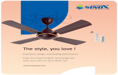 Sinox Hybrid BLDC Solar Ceiling Fan, 230 Vac, Dark Brown