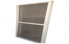 White Aluminium Aluminum Mesh Sliding Door, For Commercial, Thickness: 1.5inch