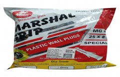 White Marshal Grip Plastic Wall Plug, Size: 25x8 mm