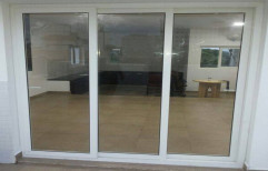 White UPVC Three Track Sliding Door, For Home,Hotel and Office, Exterior
