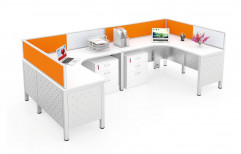 White Wooden Cubicle & Linear Office Furniture, Size: 1500X1500X900
