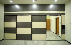 Wooden Customerize Sliding Wardrobe, For Bedroom, With Locker