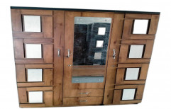 3 Doors Wooden Fancy Hinged Wardrobe, With Locker