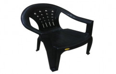 Amar Polymers Black Plastic Garden Chair