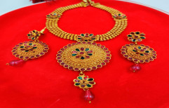 Occasional Necklace Gold Plated Temple Jewellery Set/Geru, Size: Mix