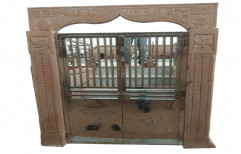 Polished Stainless Steel Temple Door, Thickness: 20 mm, Material Grade: 316 SS