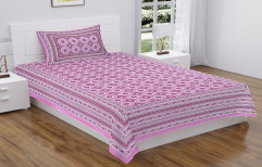 Red 60X90 COTTON SINGLE BED SHEET WITH 1 PILLOW COVER, For Home, Size: Actual Size 58x86