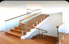 Stainless Steel Glass Staircase, For Residential