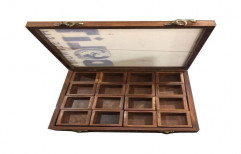 Brown 16 Partition Wooden Masala Box, For Kitchen