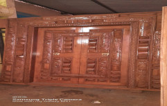 Exterior Mandir Teak Wood Main Door, For Furniture, 7.5 X 3ft