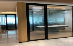 Glass Partition Doors Aluminuim Style Door With Door Frame, For Office, Interior