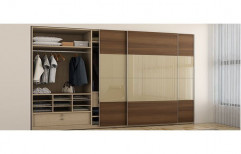 Plywood Sliding Door Modular Wooden Wardrobe, For Home