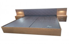 Teak Wood Queen Size Wooden Double Bed, With Storage
