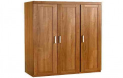 3 Doors Brown Wooden Wardrobe