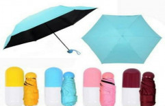 Polyester Manual Capsule Umbrella, For Rain