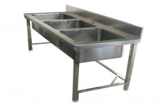 Silver Stand Commercial Stainless Steel Sink Unit, 24 X 24 X 24