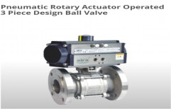SS Pneumatic Rotary Actuator Operated 3 Piece Design Ball Valve, Model Name/number: Aira, Size: 1/2" To 14"