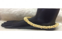 Traditional Pearl Brass Beaded Anklet
