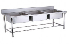 varsha industries Silver Stainless Steel Sink, For Hotel, 30 X 72 Feet