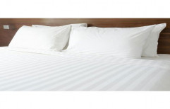 White Lining Satin Cotton Hotel Bedsheet, Type: Double