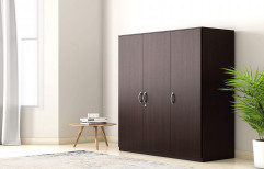 3 Doors Mdf Wooden Wardrobe, With Locker