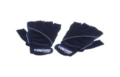 Black And White Cotton And Polyester Yogpro Fitness Gym Gloves