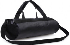 Black Leather Gym Duffle Bag, Packaging Type: Packet