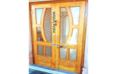 Maranthi Wood Designer Maranthi Glass Double Door