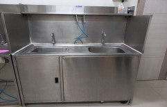 Prathamesh Stainless Steel SS Double Sink with Potofam, For Restaurant, Size: 5x3x6 Feet