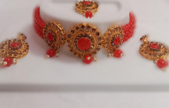 Red Chokar Jewellery Set